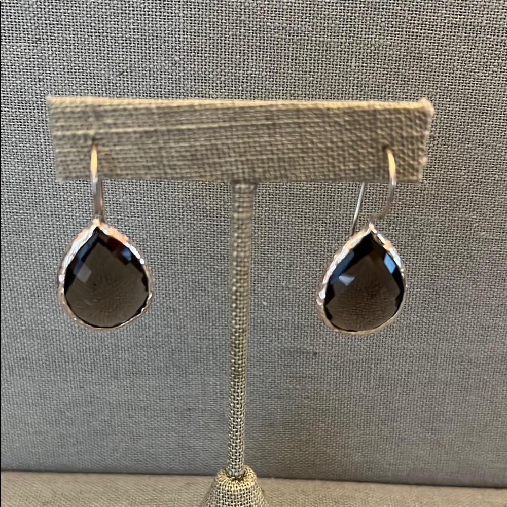 Elegant Smoky Quartz Teardrop Earrings Sterling Silver